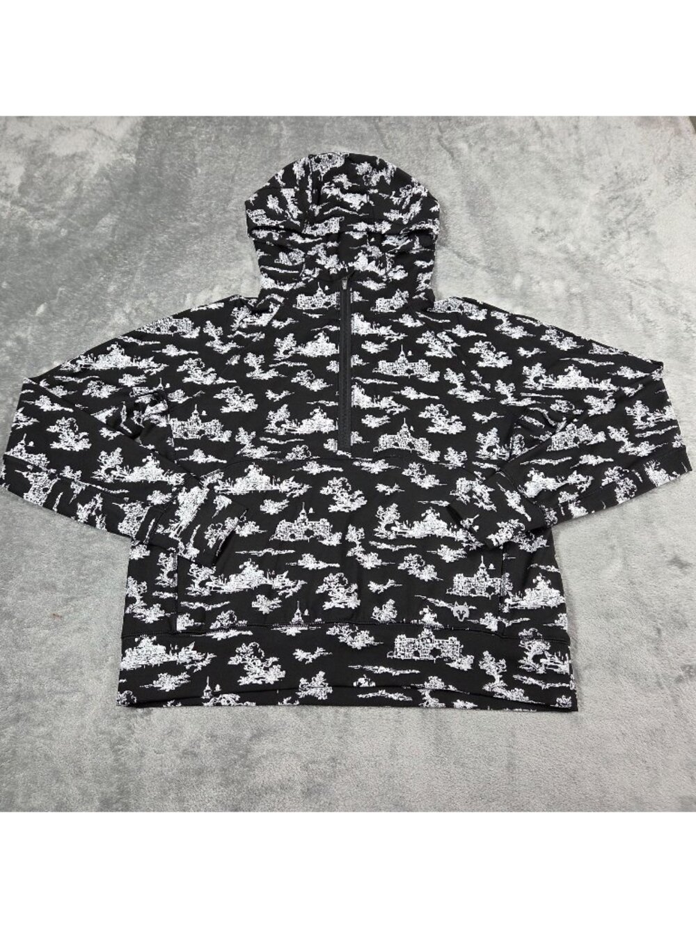 Greyson Top XS Black Kristina Paris of the West Pullover Oversized Crop Hoodie